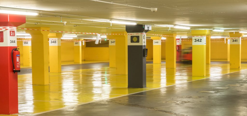 Ondergrondse garagevloer in Sint-Michiels parking te Gent